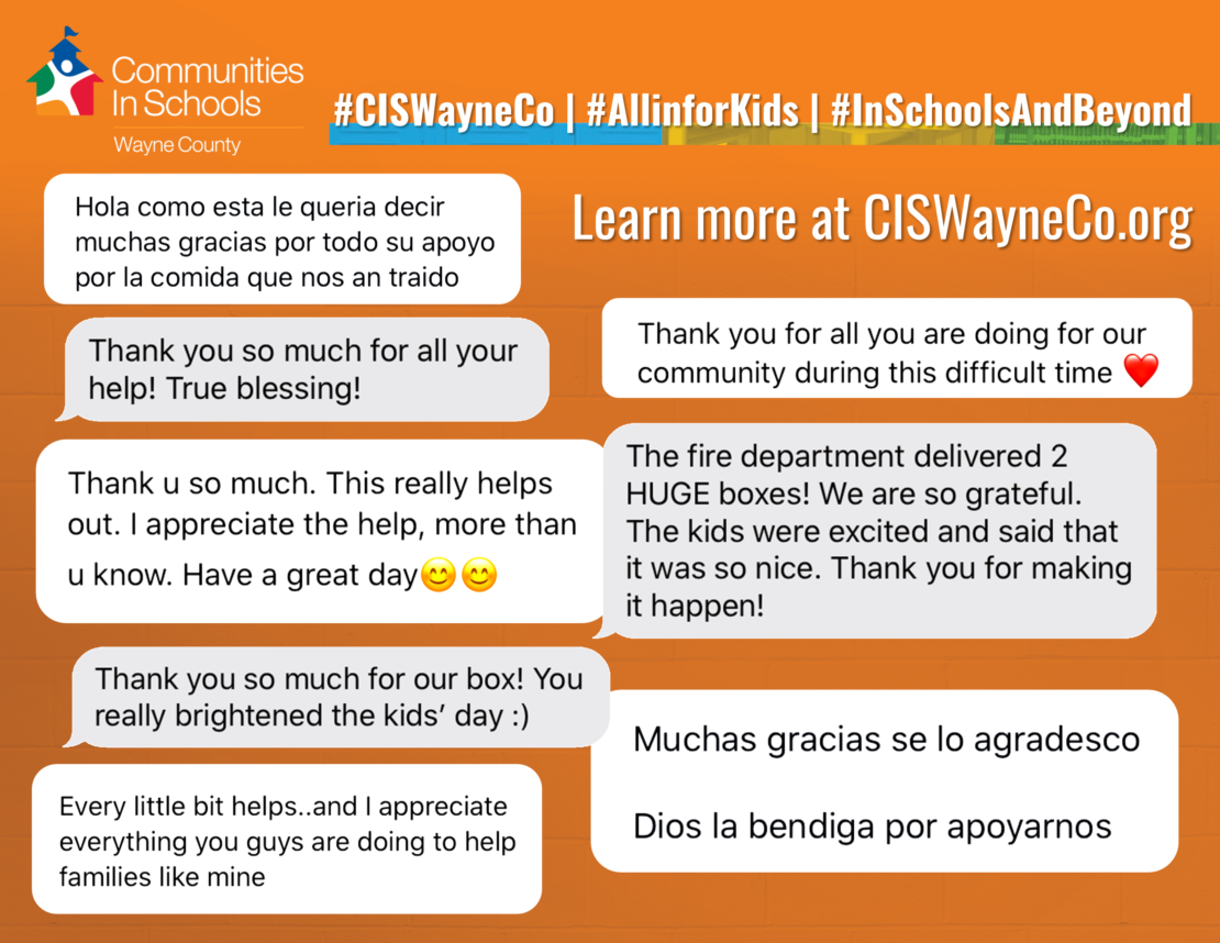 Graphic with expressions of gratitude from the CIS website.