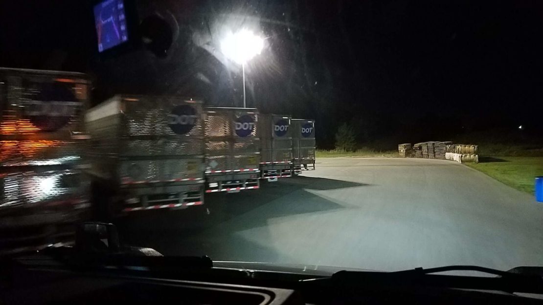 DOT Foods trailers in parking lot